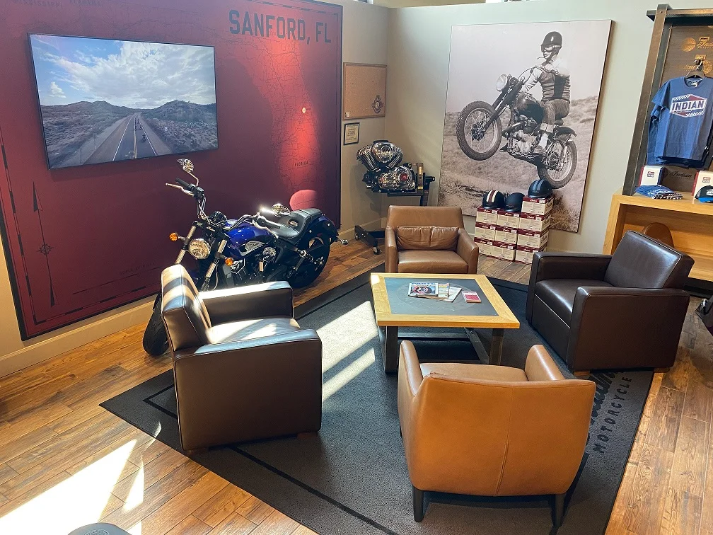 Enjoy complimentary gourmet coffee, relax in one of our 3 customer lounges or schedule a test ride while you wait.